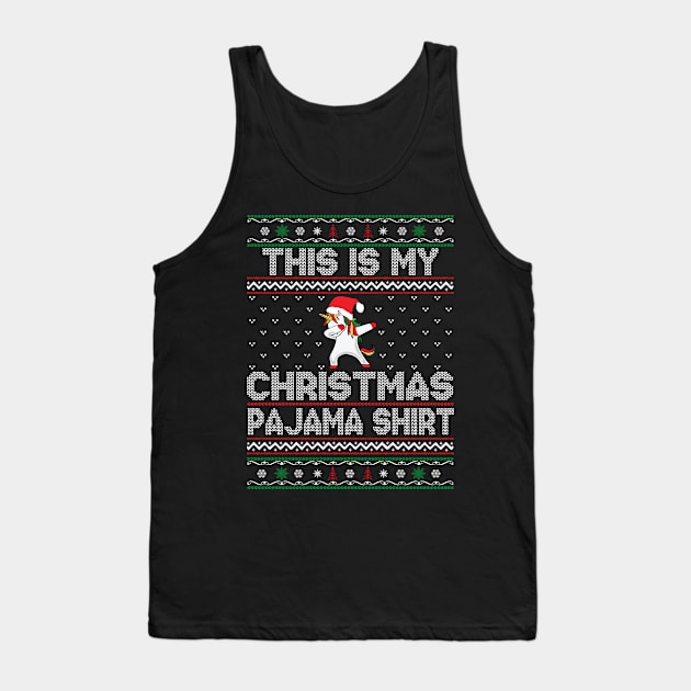 This Is My Christmas Pajama Shirt Unicorn Tank Top by DragonTees